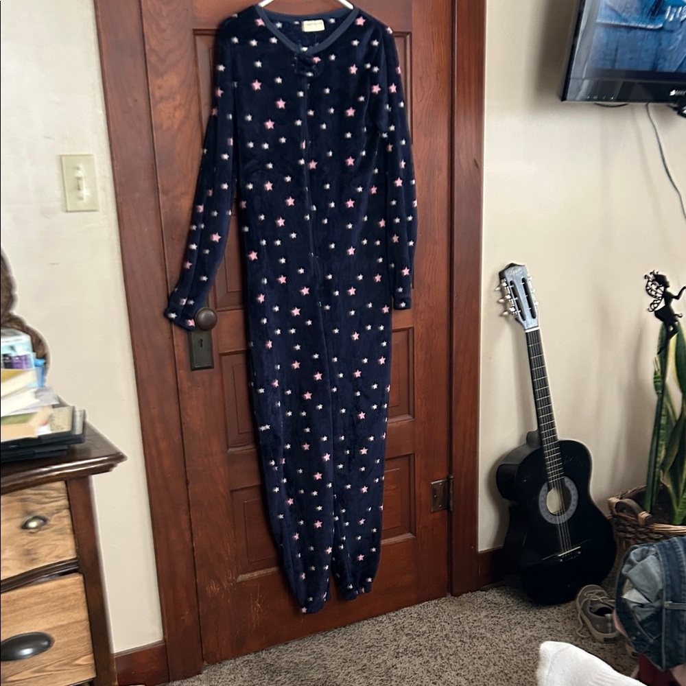 Bobbie Brooks Navy Pajama Onesie with Pink Stars